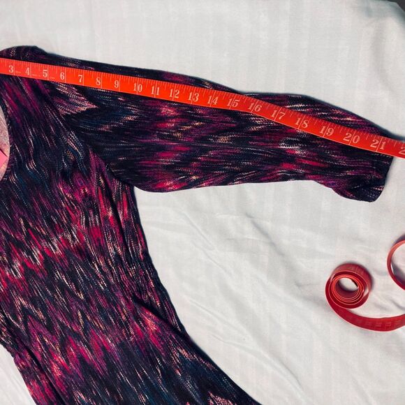 Ken Rogers Petite Medium Midi Dress Boho Artsy Geometric Colorful Stretch 70s - Picture 6 of 9